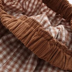 Juwas Cartoon Bear Print Plaid Pants NEW ARRIVAL