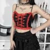 Juwas NEW ARRIVAL Gothic Lace Up Crop Top 2 Juwas NEW ARRIVAL Gothic Lace Up Crop Top