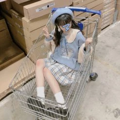 -Juwas NEW ARRIVAL Cute Bear Wool Collar N Sleeves Tops