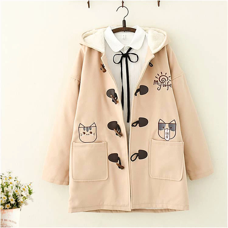 Juwas.com Online Store Kawaii Cat Embroidered Plush Hooded Coat NEW ARRIVAL 4 Juwas.com Online Store Kawaii Cat Embroidered Plush Hooded Coat NEW ARRIVAL