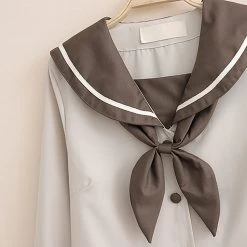 Juwas CLOTHING Sailor Collar Cat Button Up Shirt