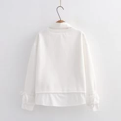 Juwas Rabbit Theme Fake Two Pieces Sweatshirt CLOTHING