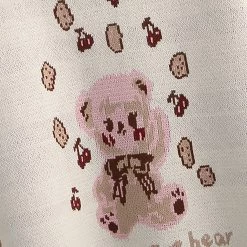 Juwas CLOTHING Biscuit Bear Print Sweater