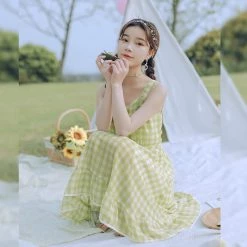 Juwas Kawaii Avocado Plaid Summer Dress NEW ARRIVAL 11 Juwas Kawaii Avocado Plaid Summer Dress NEW ARRIVAL
