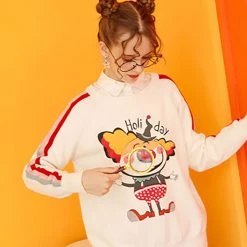 Juwas CLOTHING Adorable Holiday Clown Fake Collared Sweater