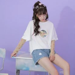 Juwas Other World Oil Paint White Tees