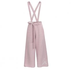 Juwas Rose Pink Plaid Capri Romper Pants