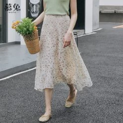 Juwas Floral Print Chiffon High Waist Skirt NEW ARRIVAL 8 Juwas Floral Print Chiffon High Waist Skirt NEW ARRIVAL
