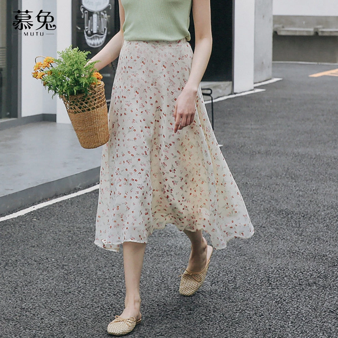 Juwas Floral Print Chiffon High Waist Skirt NEW ARRIVAL 4 Juwas Floral Print Chiffon High Waist Skirt NEW ARRIVAL