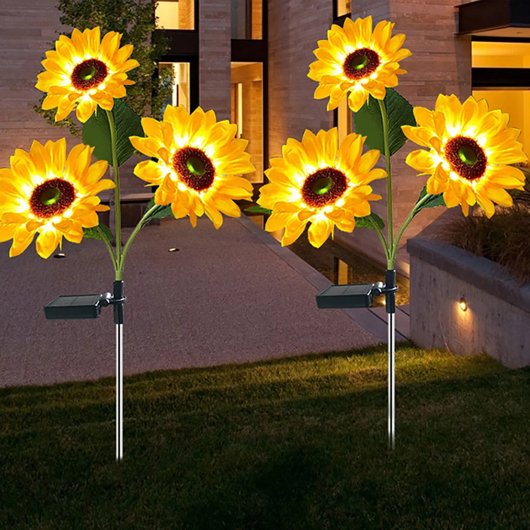 Juwas Solar Powered Garden Sunflower Lights 4 Juwas Solar Powered Garden Sunflower Lights