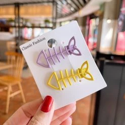 Juwas Cute Fishbone Hair Clip