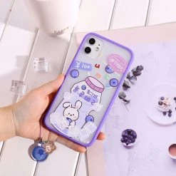 Juwas Kawaii Japanese Yogurt Bunny Clear IPhone Case