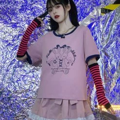 Juwas Cute Double Bunny Stitch Loose T-Shirt NEW ARRIVAL 16 Juwas Cute Double Bunny Stitch Loose T-Shirt NEW ARRIVAL