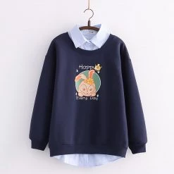 Juwas CLOTHING Happy Everyday Cartoon Rabbit Hoodie