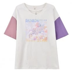 Juwas Rainbow Star Pegasus Graphic Shirt NEW ARRIVAL