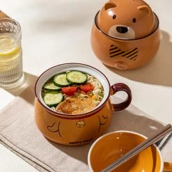 Juwas Cartoon Tiger Bear Ceramics Bowl NEW ARRIVAL
