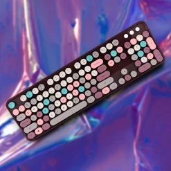 Juwas NEW ARRIVAL Vintage Colorful Keyboard & Mouse Set