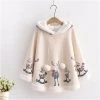 Juwas Cartoon Deer Print Warm Coat