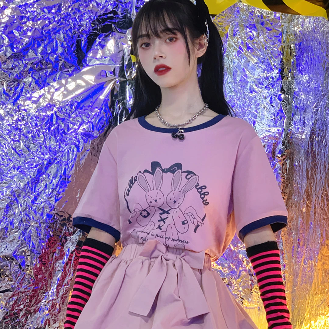 Juwas Cute Double Bunny Stitch Loose T-Shirt NEW ARRIVAL 9 Juwas Cute Double Bunny Stitch Loose T-Shirt NEW ARRIVAL