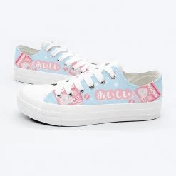 Juwas NEW ARRIVAL Japanese Yogurt Ladies Canvas Shoes- Blue And Pink