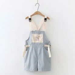 Juwas NEW ARRIVAL Moon Rabbit Print Shorts Overall