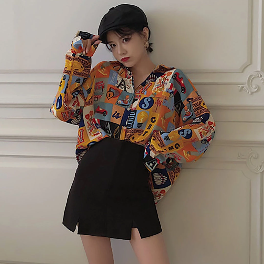 Juwas Vintage Color Block Long Sleeve Shirt NEW ARRIVAL 4 Juwas Vintage Color Block Long Sleeve Shirt NEW ARRIVAL