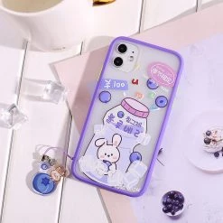 Juwas Kawaii Japanese Yogurt Bunny Clear IPhone Case
