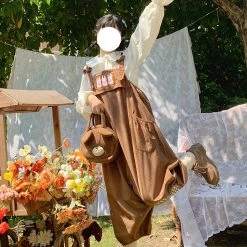 Juwas CLOTHING Cute Bear Design Loose Corduroy Overall