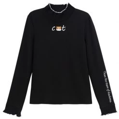 -Juwas NEW ARRIVAL Cat Embroidery Lattice Sweatshirt Top 13 -Juwas NEW ARRIVAL Cat Embroidery Lattice Sweatshirt Top