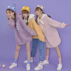 -Juwas NEW ARRIVAL Playing Eating Sleeping Best Friends Long Hoodie