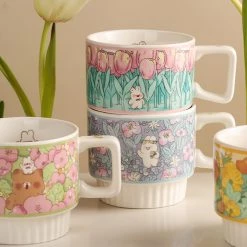 Juwas NEW ARRIVAL Cute Floral Ceramic Mug 15 Juwas NEW ARRIVAL Cute Floral Ceramic Mug