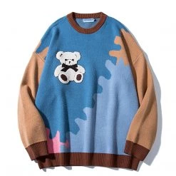Juwas NEW ARRIVAL Bear Color Puzzle Sweater