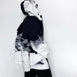 Juwas Retro Black Color Splash Oversize Jacket 14 Juwas Retro Black Color Splash Oversize Jacket