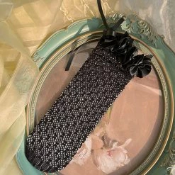 Juwas Romantic Satin Ruffles Lace Lolita Stockings CLOTHING