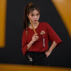 Juwas Chinese Flower Embroidered T-shirt Skirt Set NEW ARRIVAL