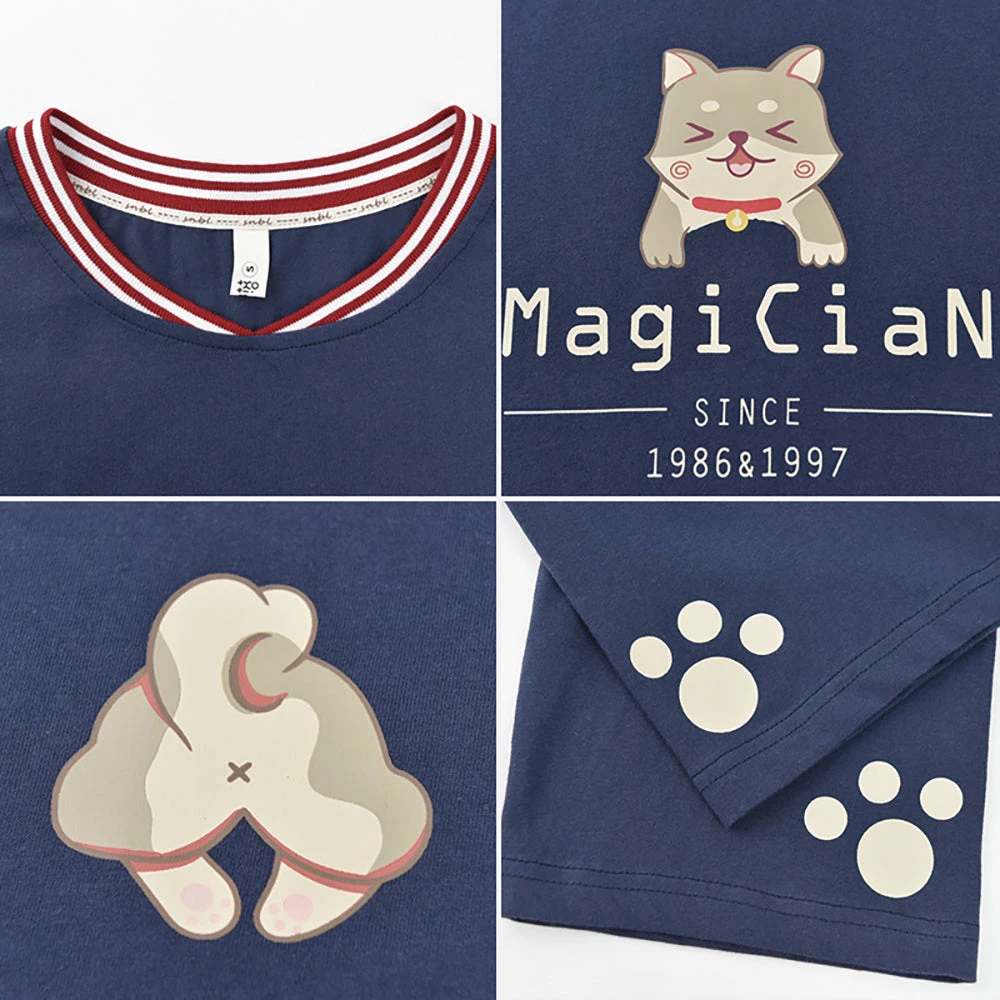 Juwas Kawaii Dog “Magician” Printed Tees 7 Juwas Kawaii Dog “Magician” Printed Tees