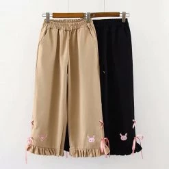 Juwas Kawaii Friends Ribbon Frilled Capri Pants