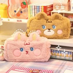 Juwas Fuzzy Animal Pencil Case ACCESSORIES