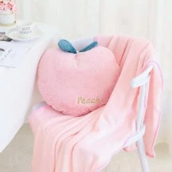 Juwas NEW ARRIVAL Kawaii Pink Peach Pillow And Blanket