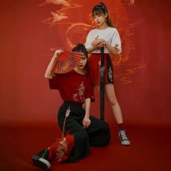 Juwas Dragon Embroidery High Waist Shorts 11 Juwas Dragon Embroidery High Waist Shorts