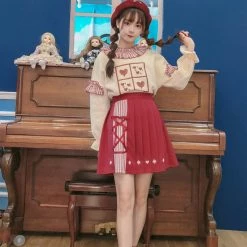 -Juwas Queen Of Hearts Themed Tops Skirt