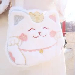 Juwas Lucky Cat Plush Crossbody Bag