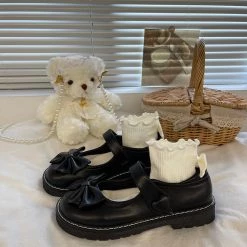 Juwas NEW ARRIVAL Lolita Front Bow Round Shoes