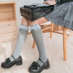 -Juwas NEW ARRIVAL Lolita JK Bow Lace Socks