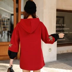 -Juwas NEW ARRIVAL Panda Embroidery Fake Two-Piece Hoodie Dress 11 -Juwas NEW ARRIVAL Panda Embroidery Fake Two-Piece Hoodie Dress
