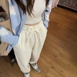 Juwas Classic Plain Off-White Jogger Sweatpants