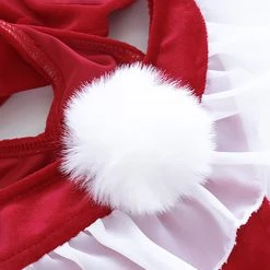 Juwas NEW ARRIVAL Sexy Red Lace Edge One-Piece Bodysuit