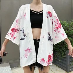 Juwas.com Online Store NEW ARRIVAL Japanese Vintage Sakura Print Kimono
