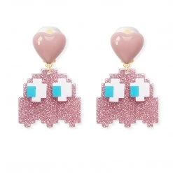 Juwas Pixel Ghost Silver Earrings NEW ARRIVAL