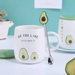 Juwas NEW ARRIVAL Lovely Green Avocado Mug With Lid